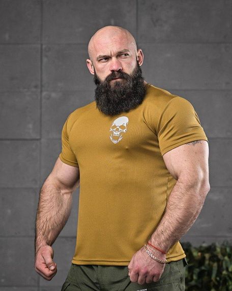 Тактична футболка для відведення поту odin далі бога немає кайот ДЛ6547 | Зображення 2