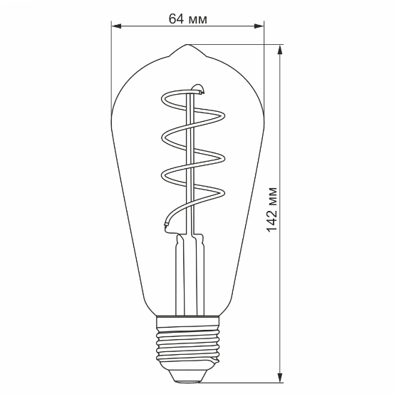 Лампа ST64 4W E27 2100К 220V Filament GD LED Videx | Зображення 2