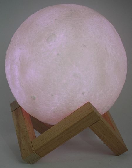 Ночник луна на аккумуляторе светильник 3D разноцветный большой реалистичный Moon Lamp зарядка от USB ЛЕД LED | Зображення 6