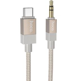 Аудіо кабель Aux Hoco UPA32B Clever digital (Type-C to AUX 3.5mm) (1m) Gold