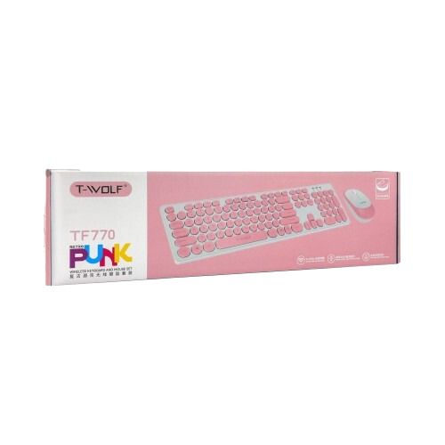 Бездротова клавіатура і миша з ергономічним дизайном XPRO TF770 (45937-TWolf TF770_650)