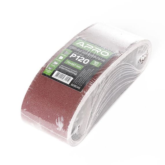 Стрічка шліфувальна нескінченна APRO P120 75×457мм (10 шт.) 8280451