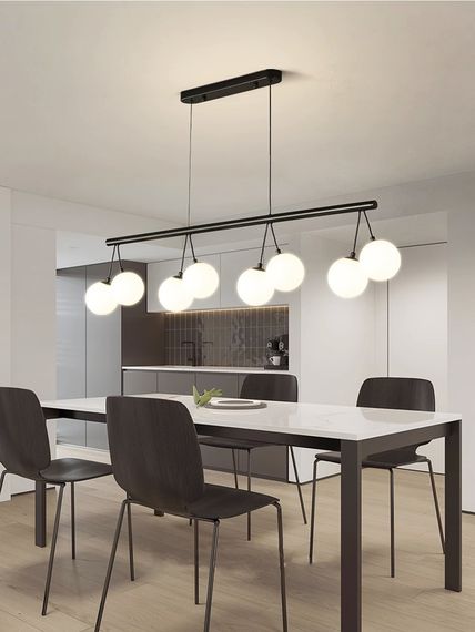 Люстра підвісна на 8 лампочок 27512 Чорний 35-160х23х105 см. | Зображення 6