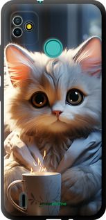 Чохол на Tecno Pop 5 BD2p Білий кіт "5646b-2412-2448"