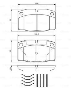 Колодки гальмівні дискові OPEL AsconAC/KadettE/MantaB/ RekordE/VectraA, BOSCH (0986469390)