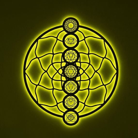 Панно декоративне картина на стіну Чакри кругле LED підсвітка 16 кольорів телефон 800х922 acr-p000254 | Зображення 5