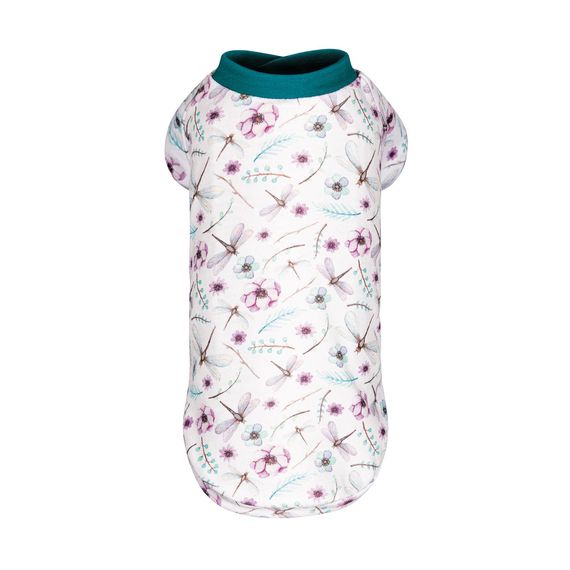 Футболка Pet Fashion Flora для собак бавовна трикотаж біла з квітковим принтом XS