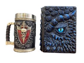 Подарунковий набір Кухоль 3D Крилатий Череп і Блокнот 3D «Книга Тіней і Глубін»