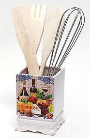 Підставка Cheese&Wine для кухонного приладдя + дерев'яні лопатки і вінчик