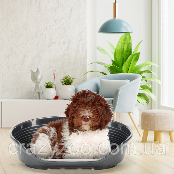 Пластиковый лежак для собак и котов Ferplast Siesta Deluxe 8 черный 82х59.5х25 см 70208917 | Зображення 2