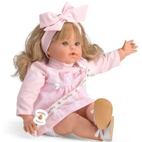 Іспанська Інтерактивна Вінілова Лялька-Пупс LAMAGIK Magic Baby Susy 47 см Функціональна Лялька-Дівчинка з Волоссям Звуковим