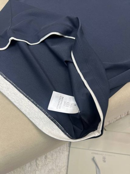 Комплект Brunello Cucinelli темно-синій (футболка+штани) sp124 | Зображення 6