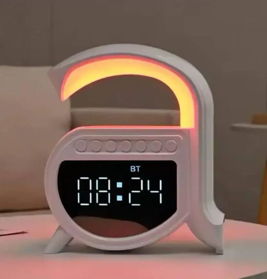 Стильний бездротовий зарядний пристрій 15 Вт / Будильник / 4-в-1 Bluetooth-динамік | Зображення 2