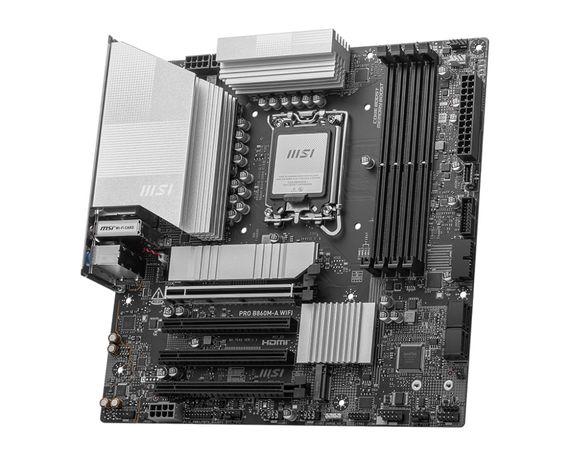 Материнcька плата MSI PRO B860M-A WIFI s1851 B860 4xDDR5 M.2 HDMI DP WiFi BT mATX 911-7E42-002 | Зображення 2