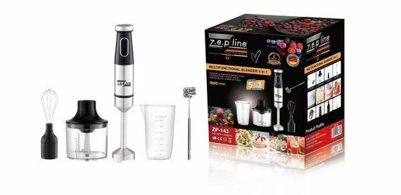 Погружний блендер 5в1 1500 Вт Zepline ZP-143 Чорний (47633-ZP-143_800) | Зображення 2