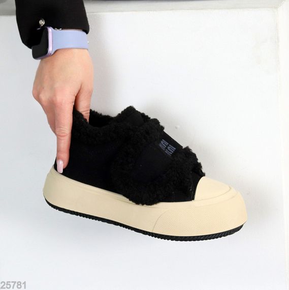 Спортивные замшевые черные зимние автоледи на липучке | Зображення 1