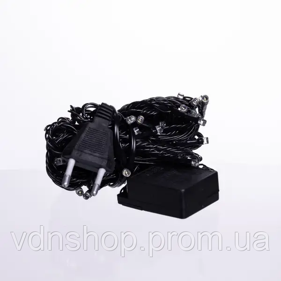 Новорічна кімнатна гірлянда нитка 6 м 50 LED чорний провід Білий W50LED6MBW | Зображення 3