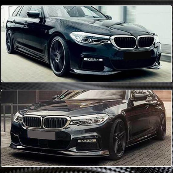 Накладка на передній бампер Lip V1 (для M-Sport 2017-2020, Карбон) для BMW 5 серія G30/31 рр | Зображення 4