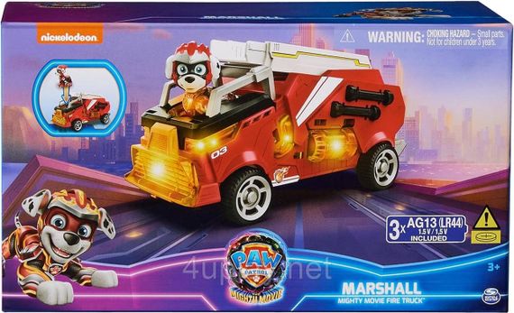 Щенячий Патруль Мегакіно 2023 Пожежна машина та фігурка Маршала Paw Patrol Marshall Mighty Movie Fire Truck | Зображення 1
