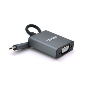 Хаб-конвертор VEGGIEG Type-C (тато) на VGA (мама),10см,Black,Box
