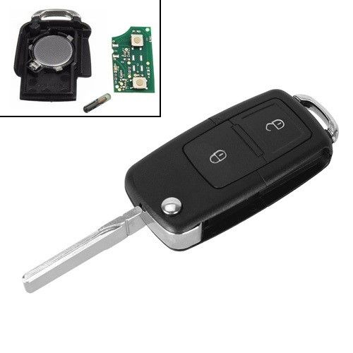 Ключ зажигания, чип ID48 1J0959753AG 2 кнопки HU66 для VW Golf Passat