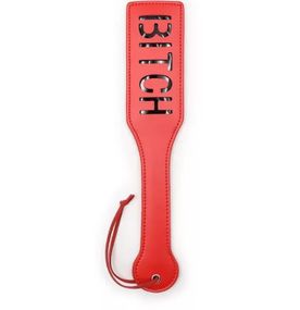 Шльопавка червоного кольору з еко шкіри для рольових БДСМ-ігор