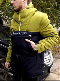 Анорак зимовий Рибок хакі чорний XXL XXXL