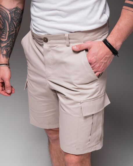 Мужские летние шорты карго с накладными карманами, под ремень RA2032, цвет бежевый, размер S | Зображення 4