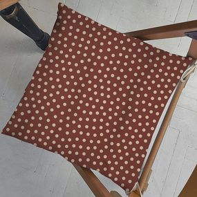 Подушка на стул с завязками Горох на коричневом фоне 40x40x4 см (PZ_23F012)