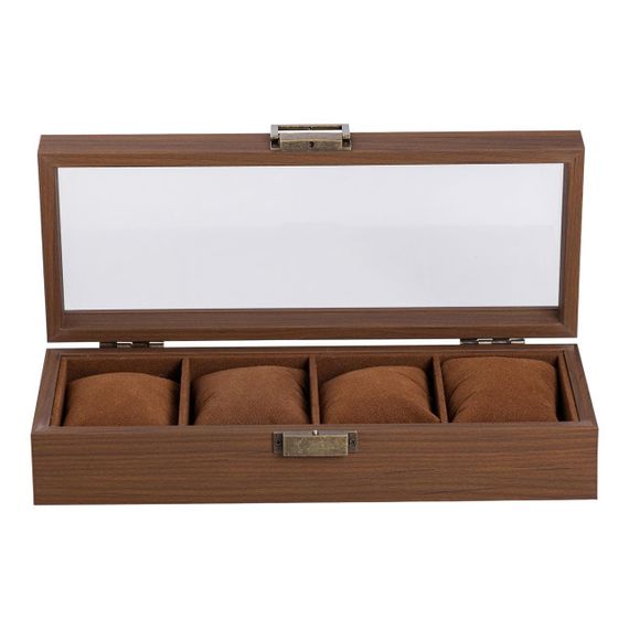 Скринька для наручних годинників 31×12×7.5 см дерев'яна на 4 відсіка | Зображення 1