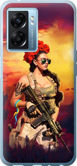 Чехол на Oppo A77 5G Украинка с оружием "5316u-1377-17620"