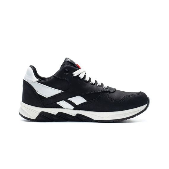 Демісезонні підліткові шкіряні кросівки Reebok колір чорний, білий | Зображення 1