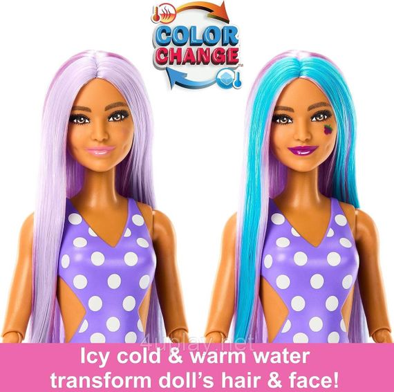 Набір Barbie Pop Reveal Fruit Series Grape Fizz Лялька Барбі Соковиті фрукти Виноградна содова, змінює колір | Зображення 6