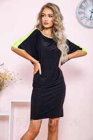 Мини платье с короткими рукавами черно-желтого цвета  размер S FA_003705