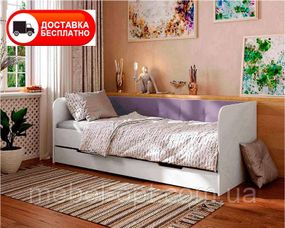 Ліжко односпальне Valencia 1900х900 мм велюр Lilac (бузковий) з шухлядою для білизни