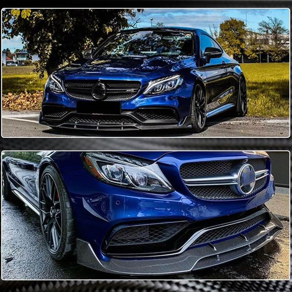 Накладка на передній бампер Lip V2 (для купе/кабріолет C63 AMG 2015-2019, Карбон) для Mercedes C-сlass W205 рр | Зображення 3