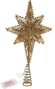 Верхівка для ялинки "Зірочка" 40x20см з LED-підсвічуванням, золотого кольору