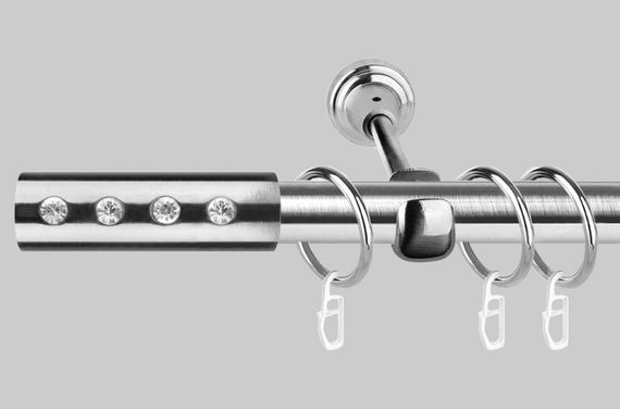 Карниз для штор однорядний металевий 19 мм, Алюр Сталевий 300 див.