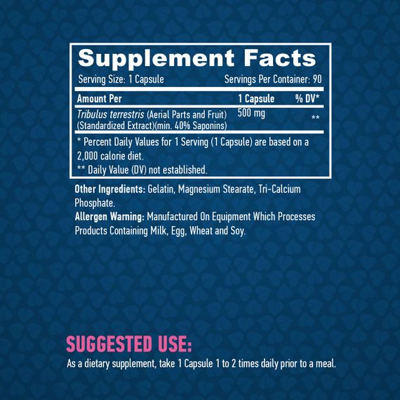 Трибулус терестріс Haya Labs Tribulus Terrestris 500 mg 90 caps | Зображення 1
