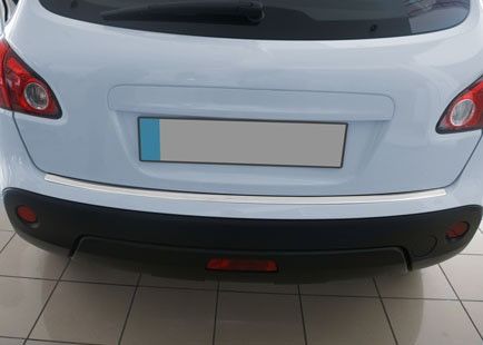 Накладки на задній бампер OmsaLine (нерж.) Глянець, -20232 довга база для Nissan Qashqai 2010-2014рр.