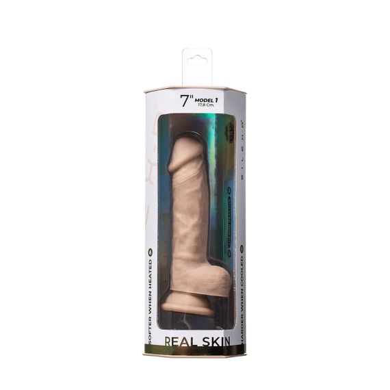 Фаллоимитатор реалистичный с мошонкой Silexd Real Skin Model 1 (7") на присоске, телесный sexstyle | Зображення 5