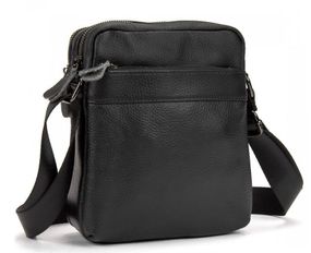 Чоловічий шкіряний месенджер Tiding Bag чорний