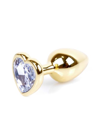 Анальна пробка - Jewellery Gold Heart Plug Clear | Зображення 1