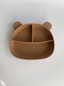 Силіконова секційна тарілка на присосці Ведмедик Капучино