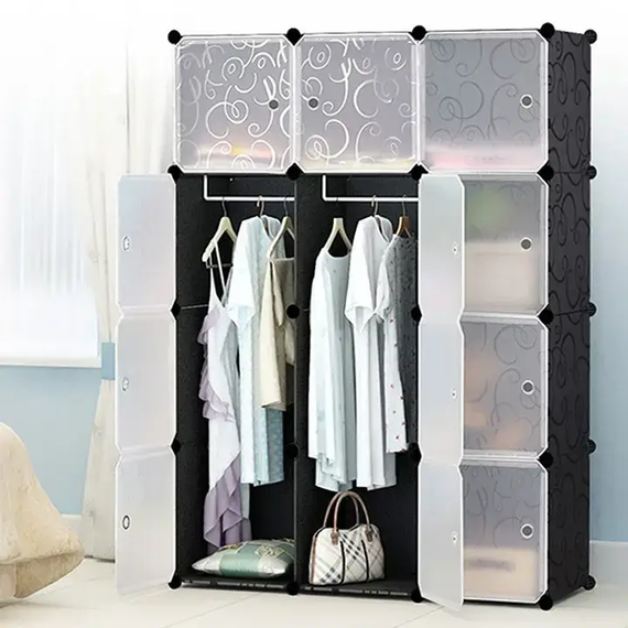Пластикова складана шафа Storage Cube Cabinet 12 секцій | Зображення 1