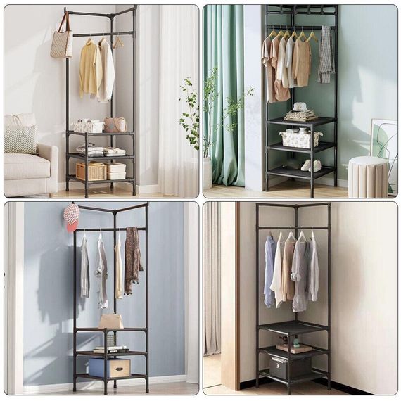 Угловая вешалка в прихожую с подставкой для обуви Corner coat rack | Зображення 1