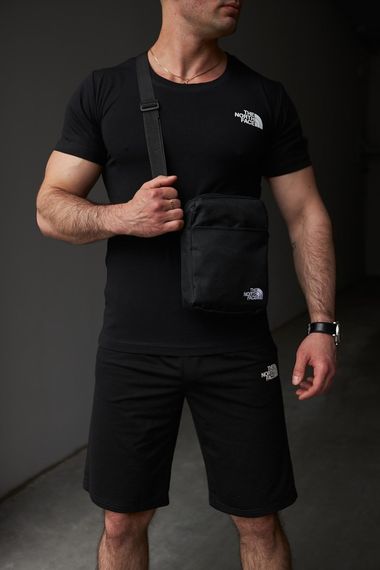 Комплект чоловічий TNF: футболка чорна + шорти чорні + барсетка чорна (9610516741) | Зображення 4