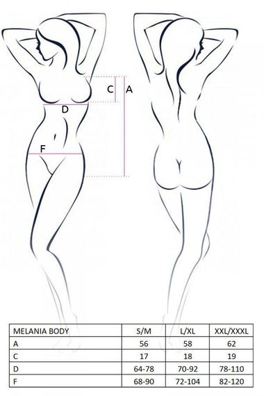 Боді Passion MELANIA BODY XXL/XXXL, black Sex Aura | Зображення 2