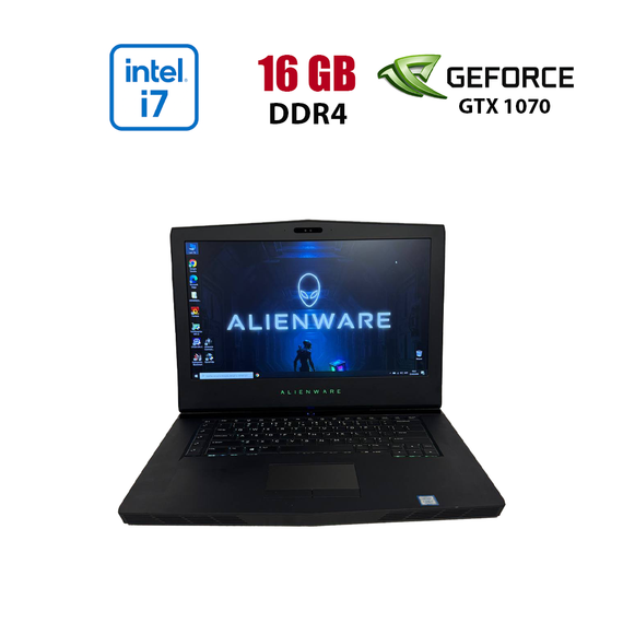 Ігровий ноутбук Dell Alienware 15 R3 / 15.6" (1920x1080) IPS / Intel Core i7-7700HQ (4 (8) ядра по 2.8 - 3.8 GHz) / 16 GB DDR4 / 128 GB SSD + 1000 GB HDD / nVidia GeForce GTX 1070, 8 GB GDDR5, 256-bit / WebCam б/в