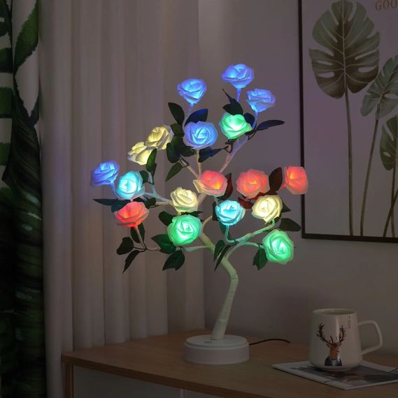 LED настільна лампа у формі дерева з листям XPRO NNG-08 USB + батарейки AA 3шт тёплый свет (44900-NNG-08_322) | Зображення 4